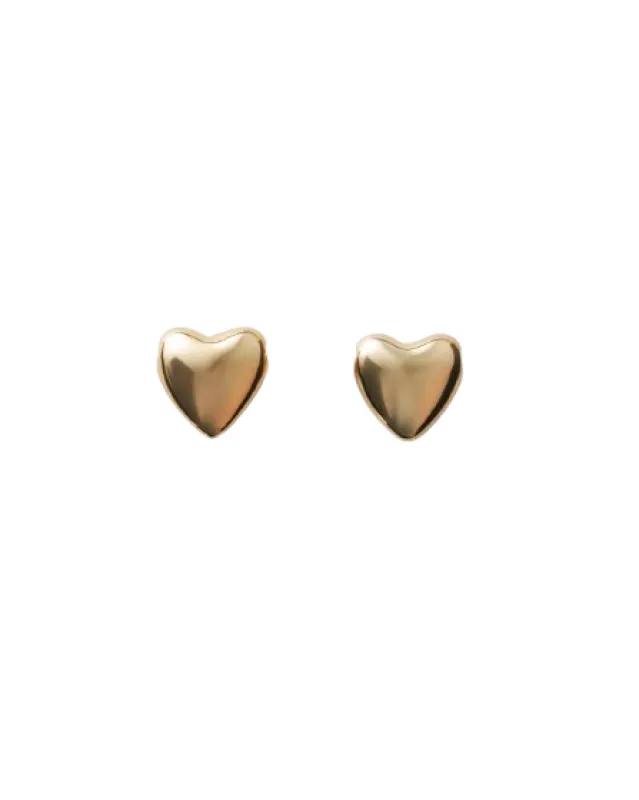 Mini Heart Studs Gold sold by The Jewelry Edit