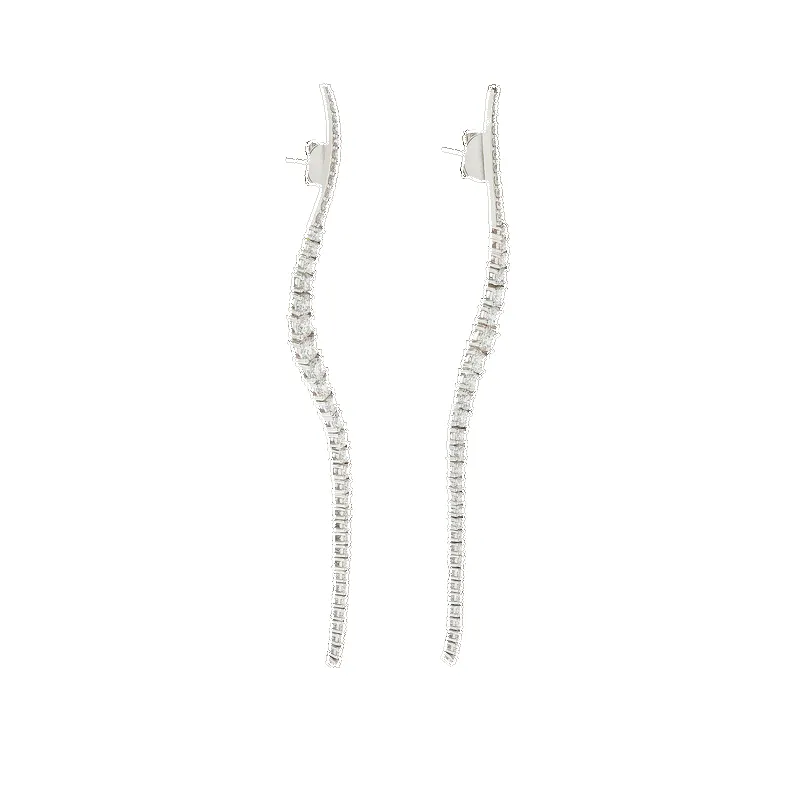 Pair of Long Halo Earrings sold by The Jewelry Edit product image thumbnail 2