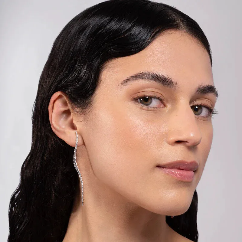 Pair of Long Halo Earrings sold by The Jewelry Edit product image thumbnail 4