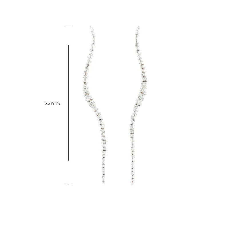 Pair of Long Halo Earrings sold by The Jewelry Edit product image thumbnail 3