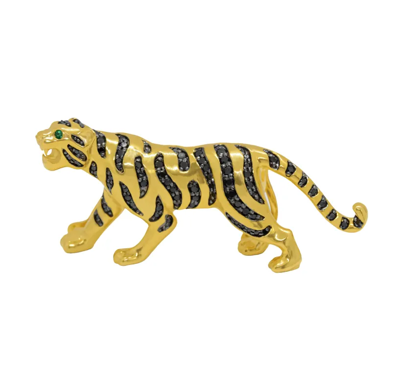Tiger White Gold with Black Diamond Bag Bijoux made by The Jewelry Edit