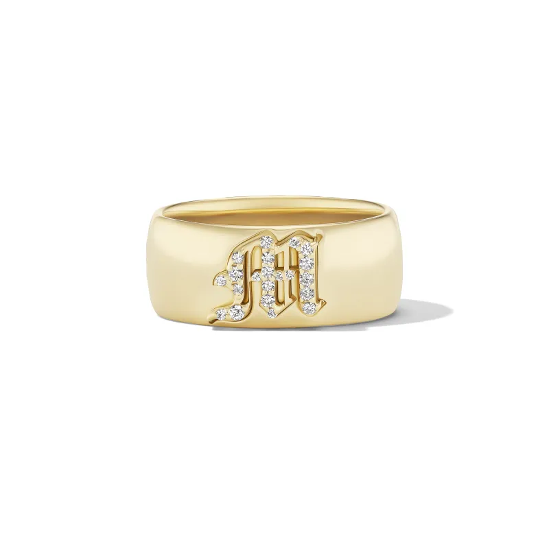 Cigar Letter Band made by The Jewelry Edit