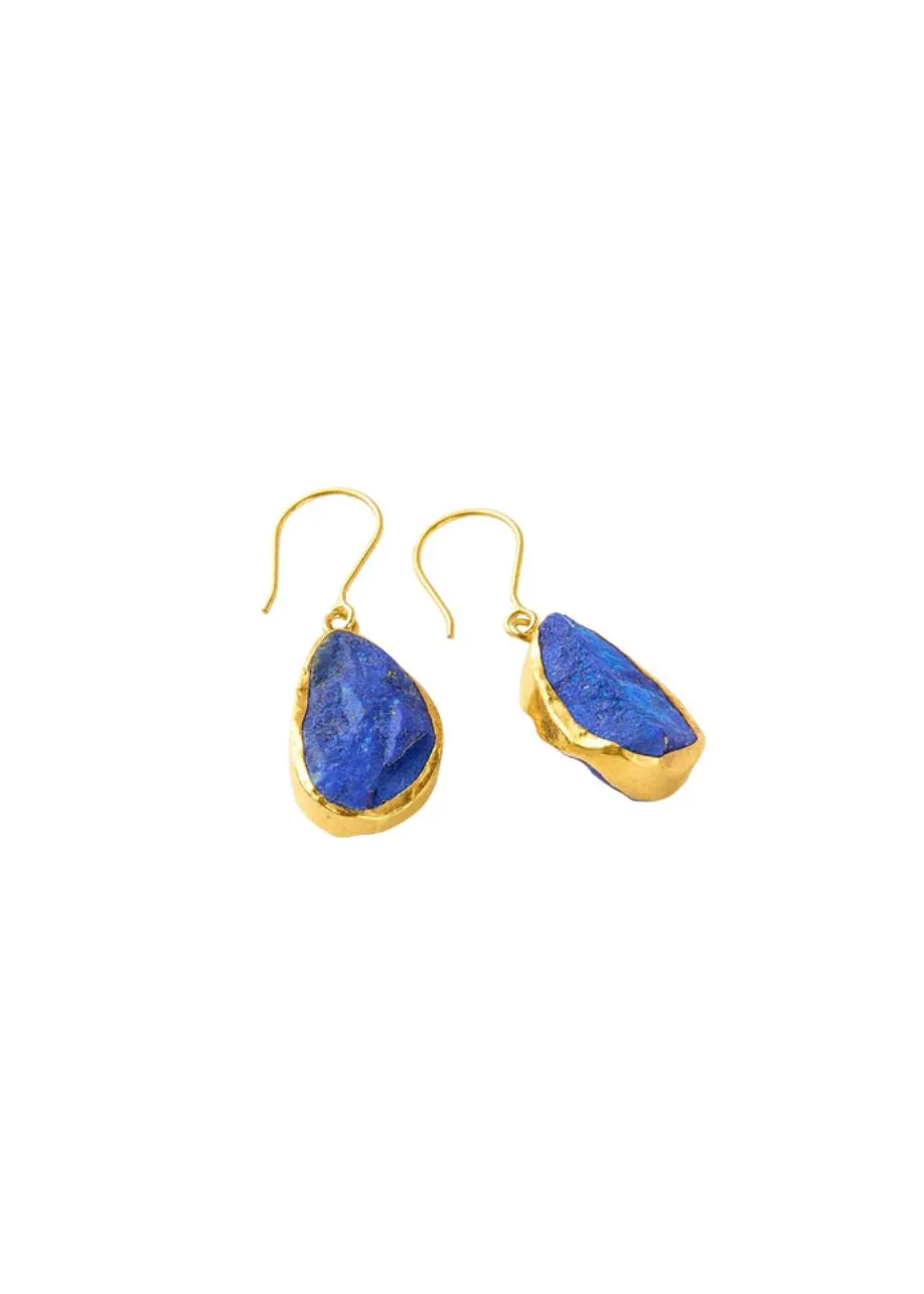 Afghanistan Lapis Masoma Single Drop Earrings sold by The Jewelry Edit product image thumbnail 2