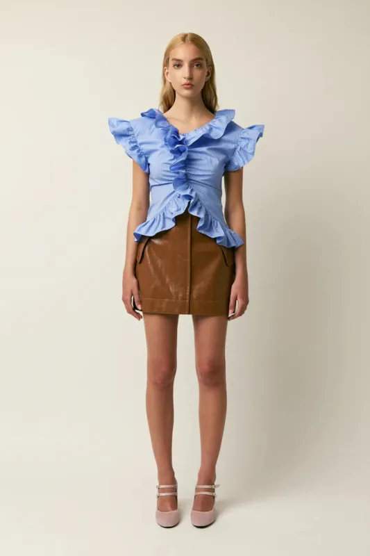 The Penelope Top in Cotton Poplin sold by Curio