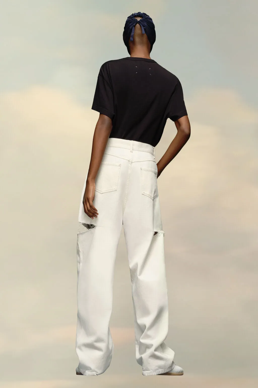 Denim Jeans with Slash Details Ivory sold by Curio product image thumbnail 3