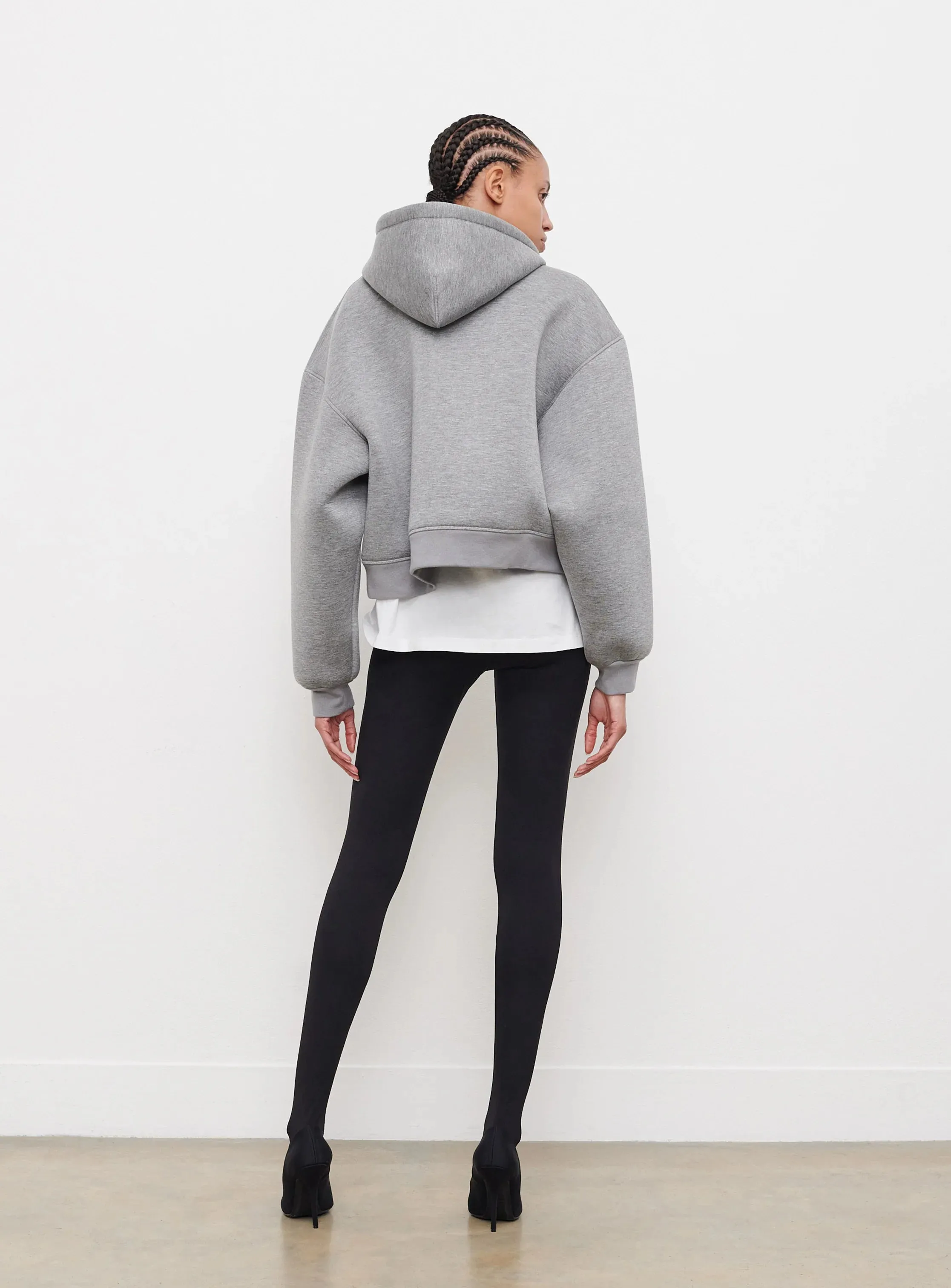 Bonded Zip Hoodie Grey Marl sold by Curio product image thumbnail 3