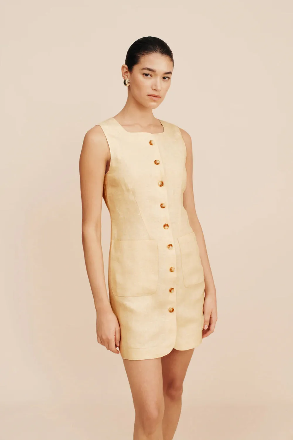 Emma Button Down Mini Dress sold by Curio
