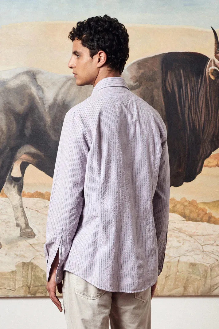 Genova Shirt Calce Purple Stripe (Final Sale) sold by Curio product image thumbnail 2