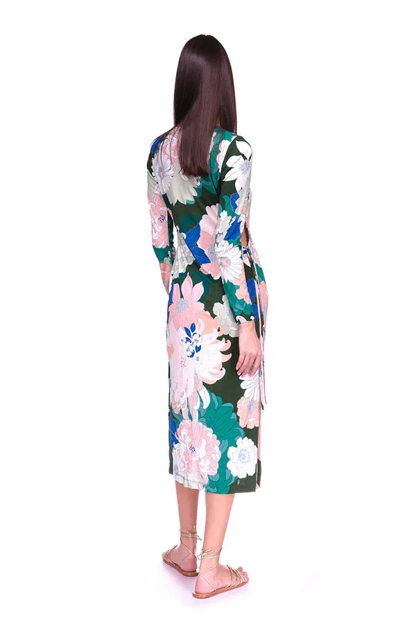 Celeste Dress Green Retro Dahlia (Final Sale) sold by Curio product image thumbnail 3