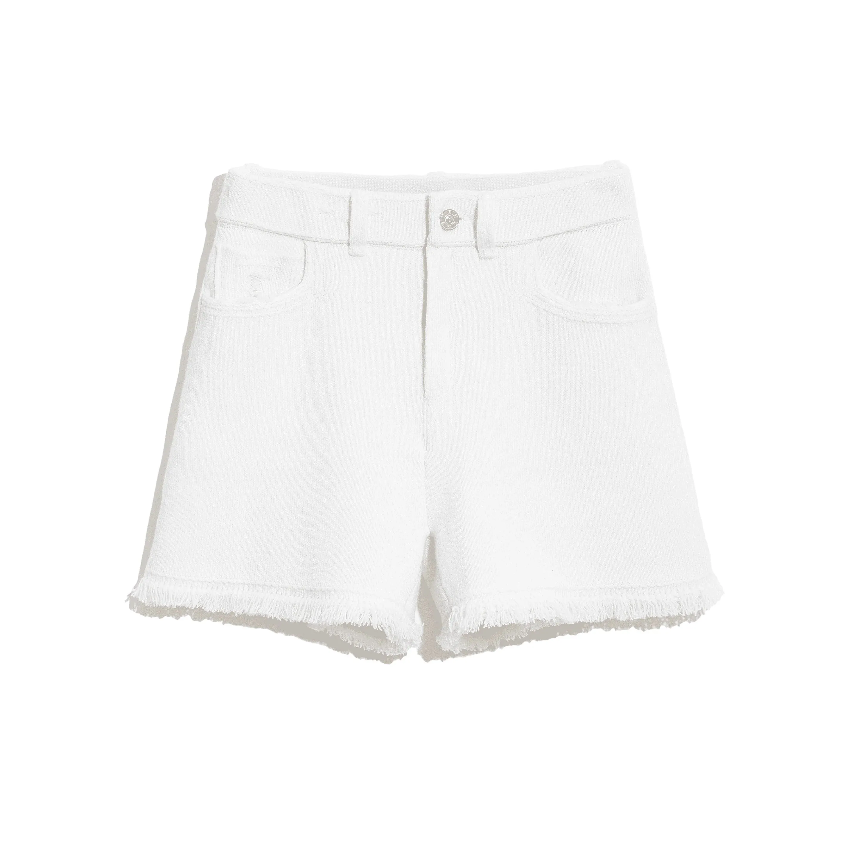 Denim Fringed Cashmere and Cotton Shorts (Final Sale) sold by Curio product image thumbnail 2