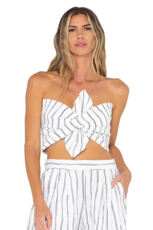 Clementine Top Black-White Stripe (Final Sale) sold by Curio