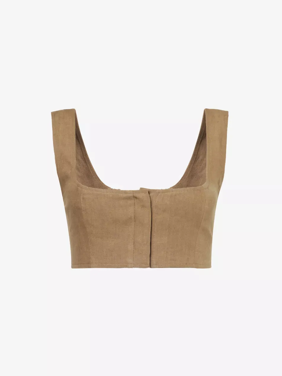 Jirja Linen Bralette Tobacco (Final Sale) sold by Curio product image thumbnail 2