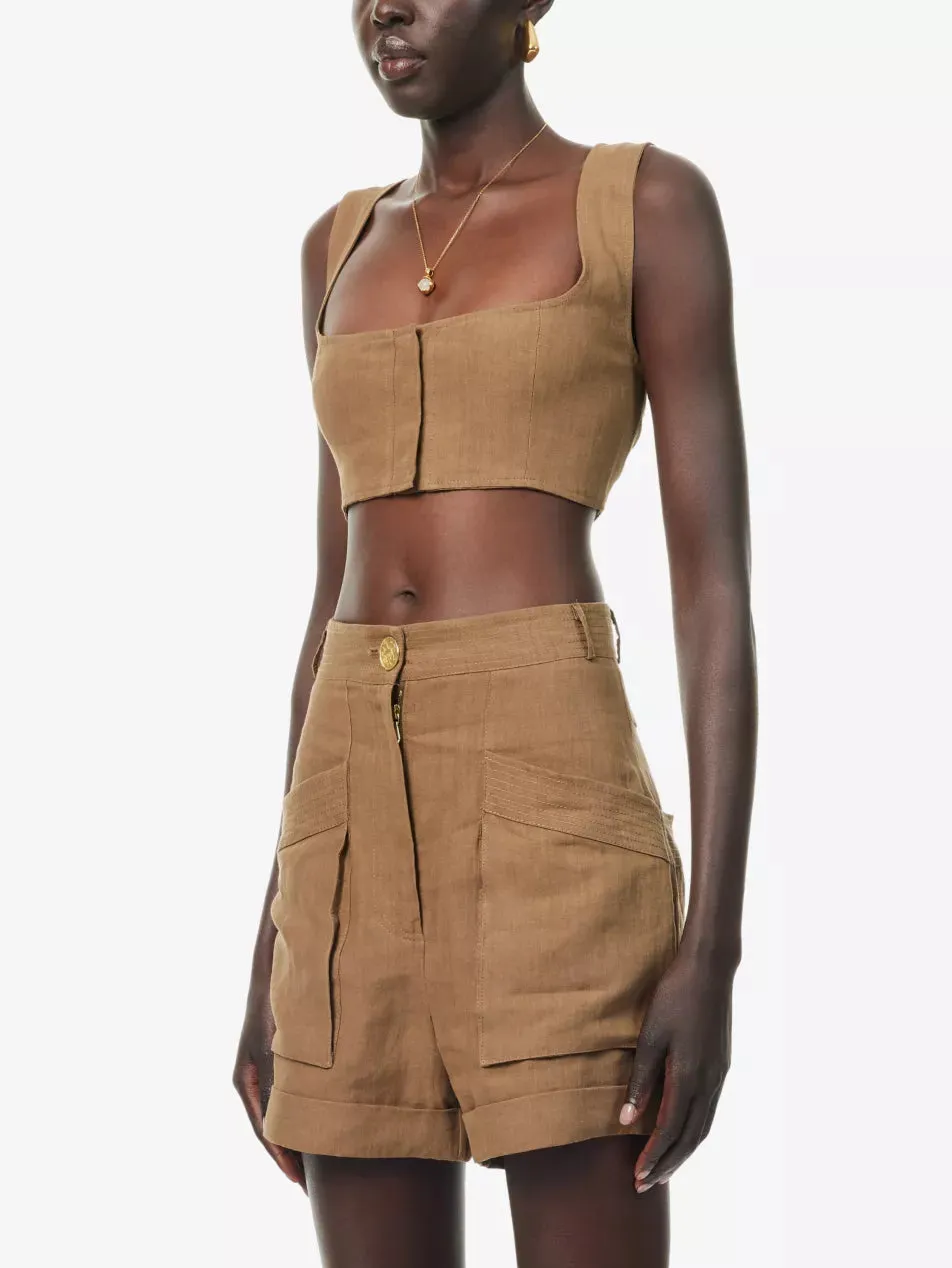 Jirja Linen Bralette Tobacco (Final Sale) sold by Curio product image thumbnail 5