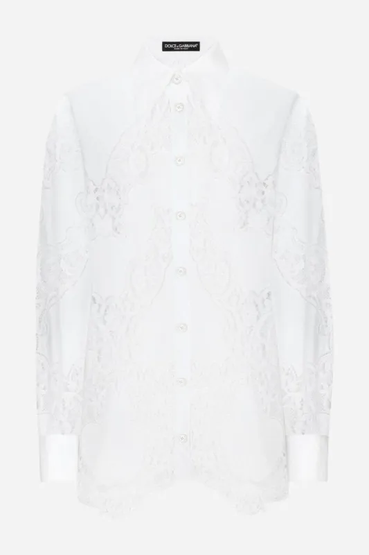 Cotton Shirt with Floral Openwork Embroidery (Final Sale) sold by Curio