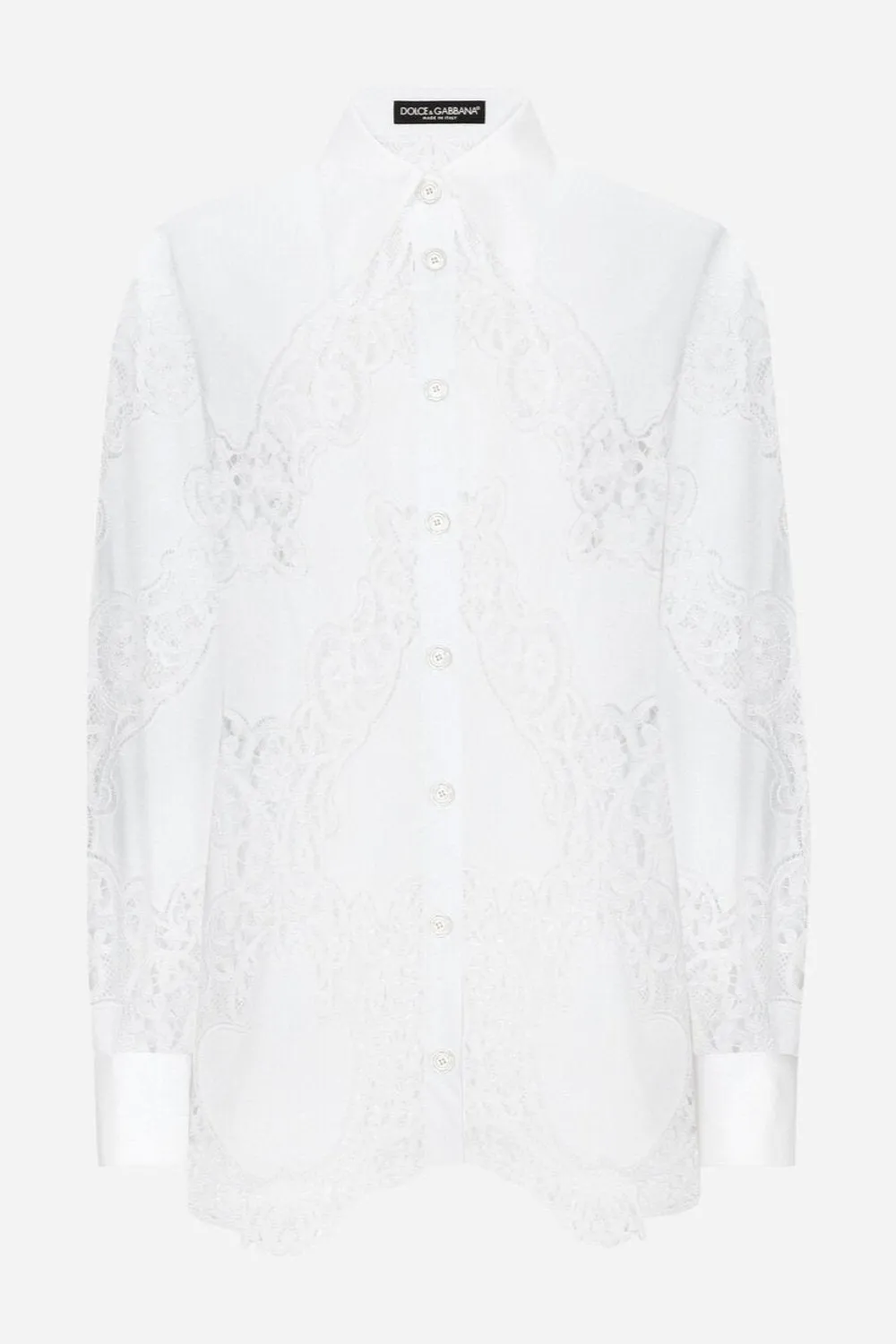 Cotton Shirt with Floral Openwork Embroidery (Final Sale) sold by Curio