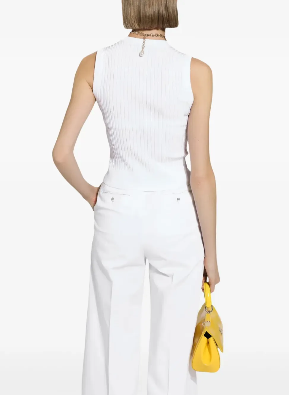 Ribbed Stretch Viscose Top with Medal DG Logo Pin (Final Sale) sold by Curio product image thumbnail 2