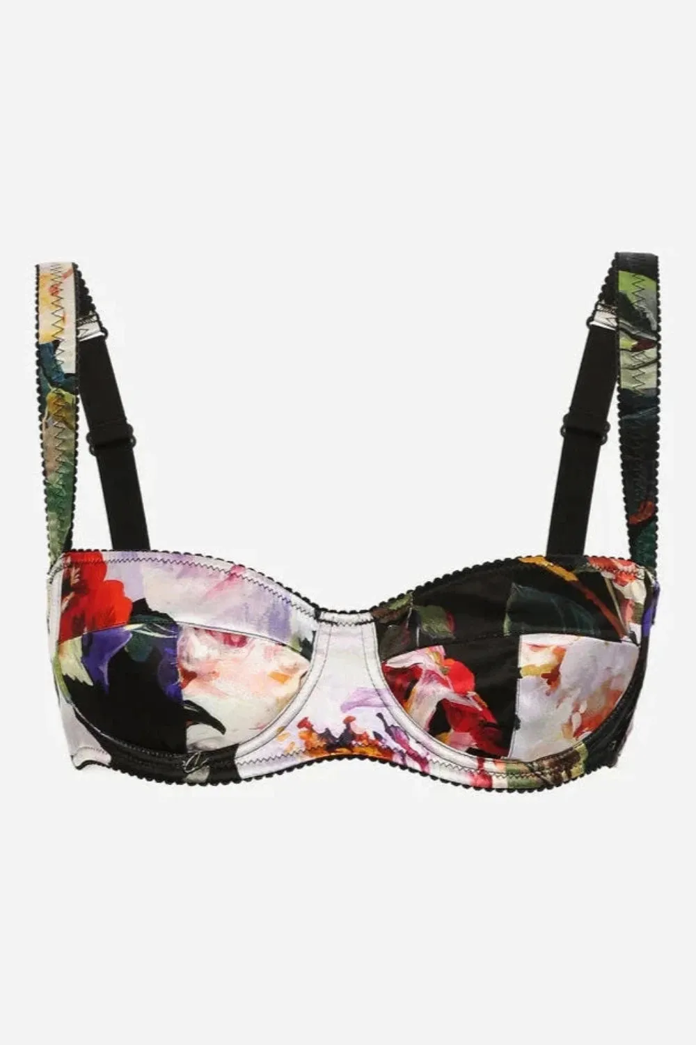 Satin Balconette Bra with Rose Garden Print (Final Sale) sold by Curio