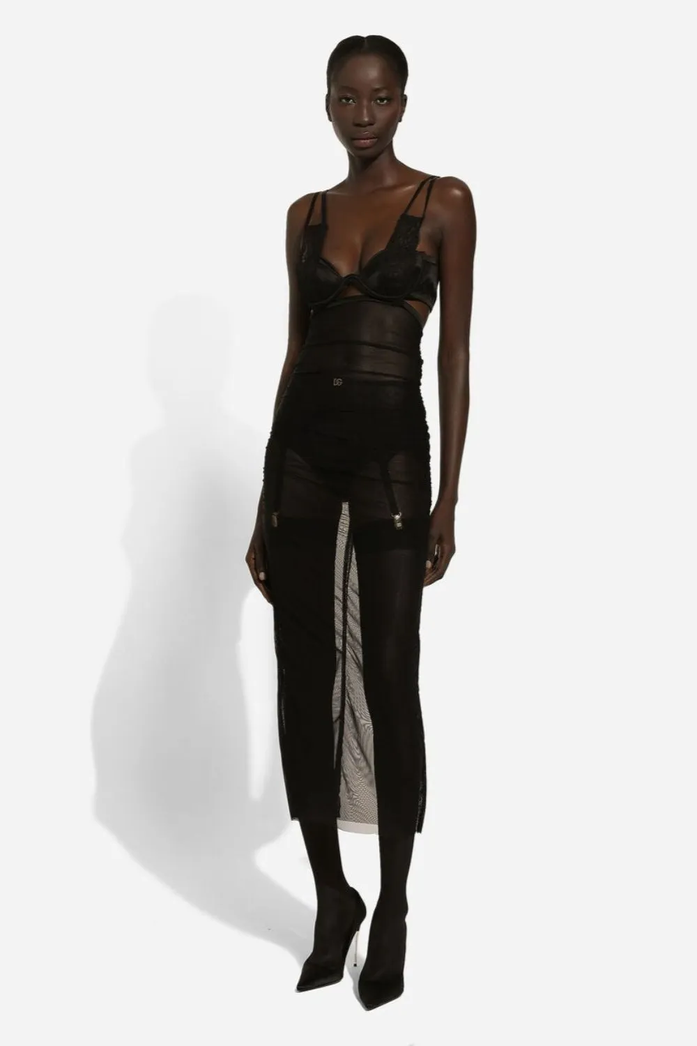 Tulle Calf Length Dress with Corset Details (Final Sale) sold by Curio