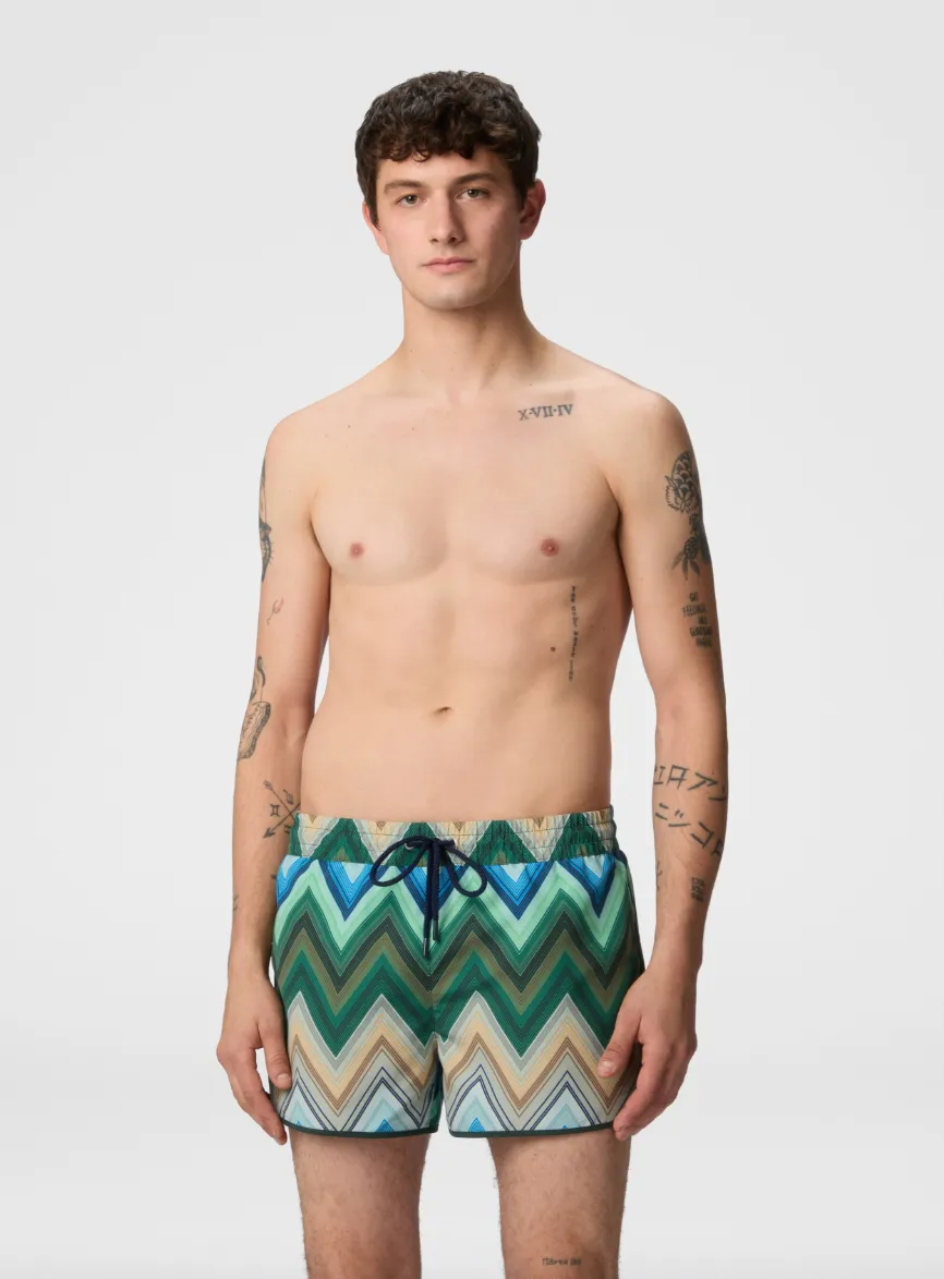 Swim Shorts with Macro Zigzag Print (Final Sale) sold by Curio product image thumbnail 4