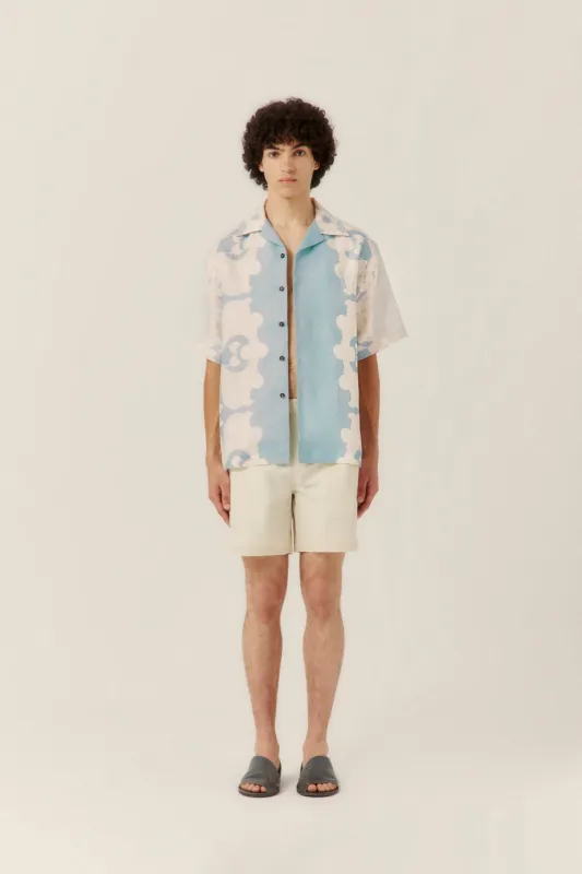 Paradise Floral Camp Collar Shirt Blue (Final Sale) sold by Curio