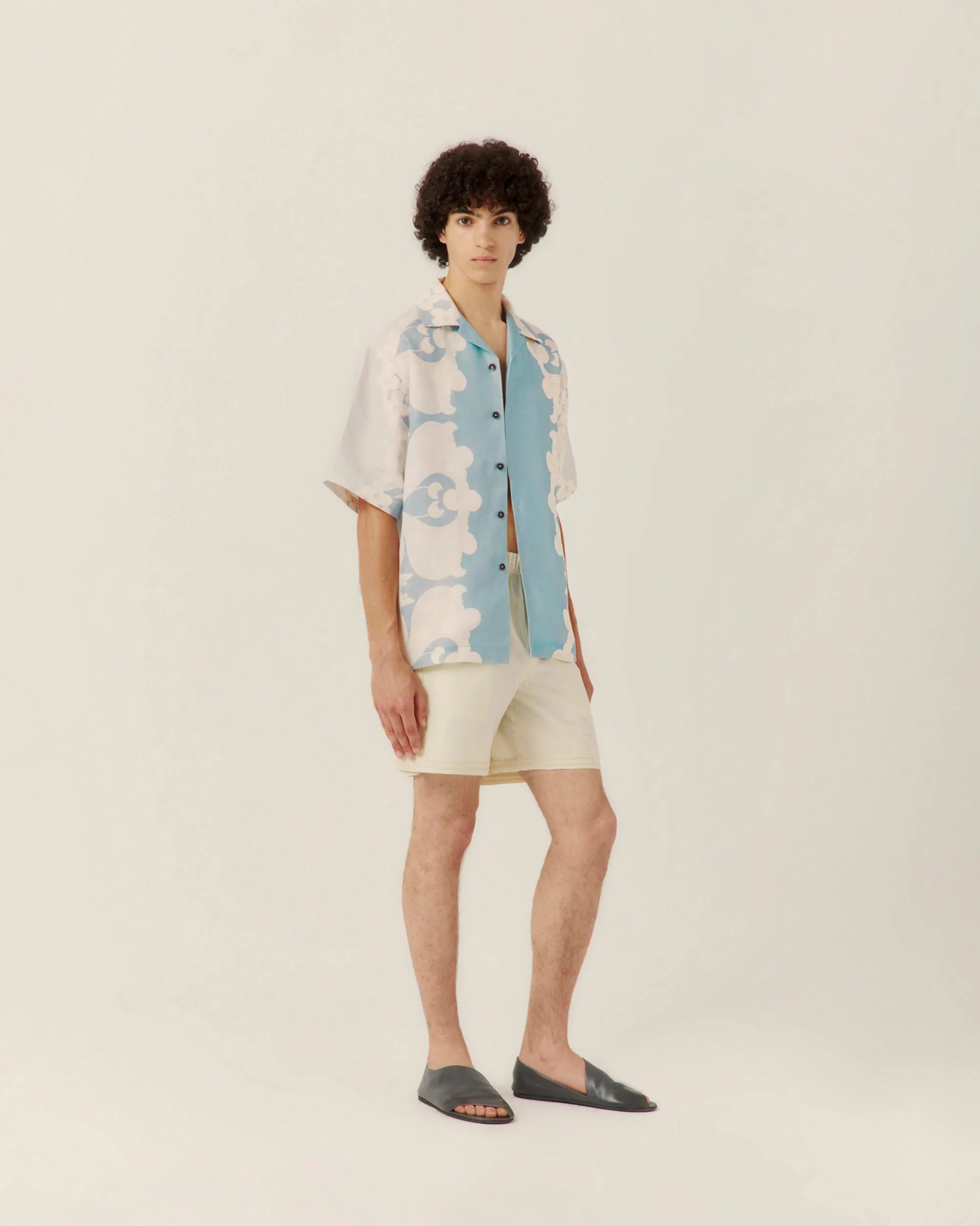 Paradise Floral Camp Collar Shirt Blue (Final Sale) sold by Curio product image thumbnail 2