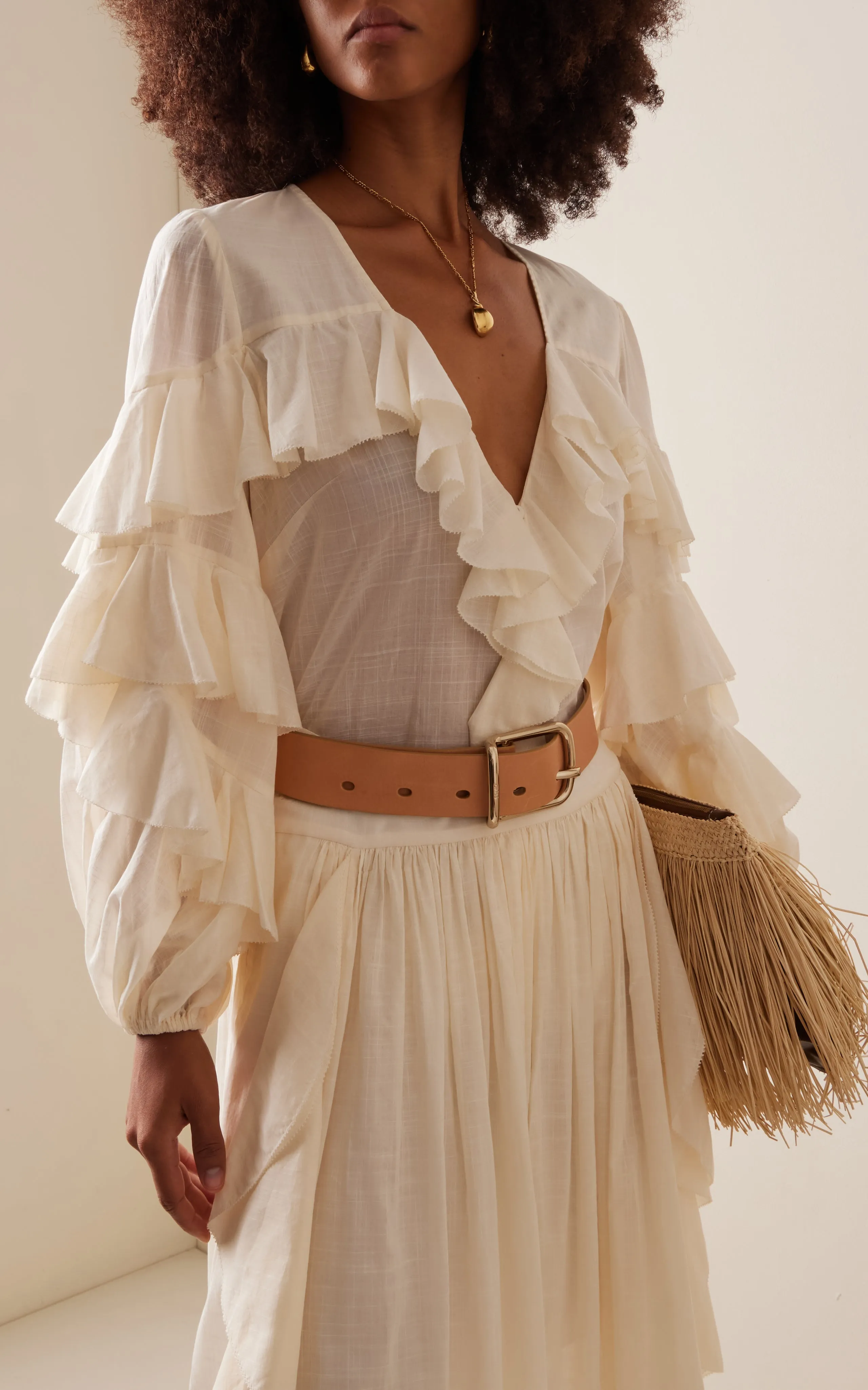 Acacia Ruffle Blouse Tea (Final Sale) sold by Curio product image thumbnail 2