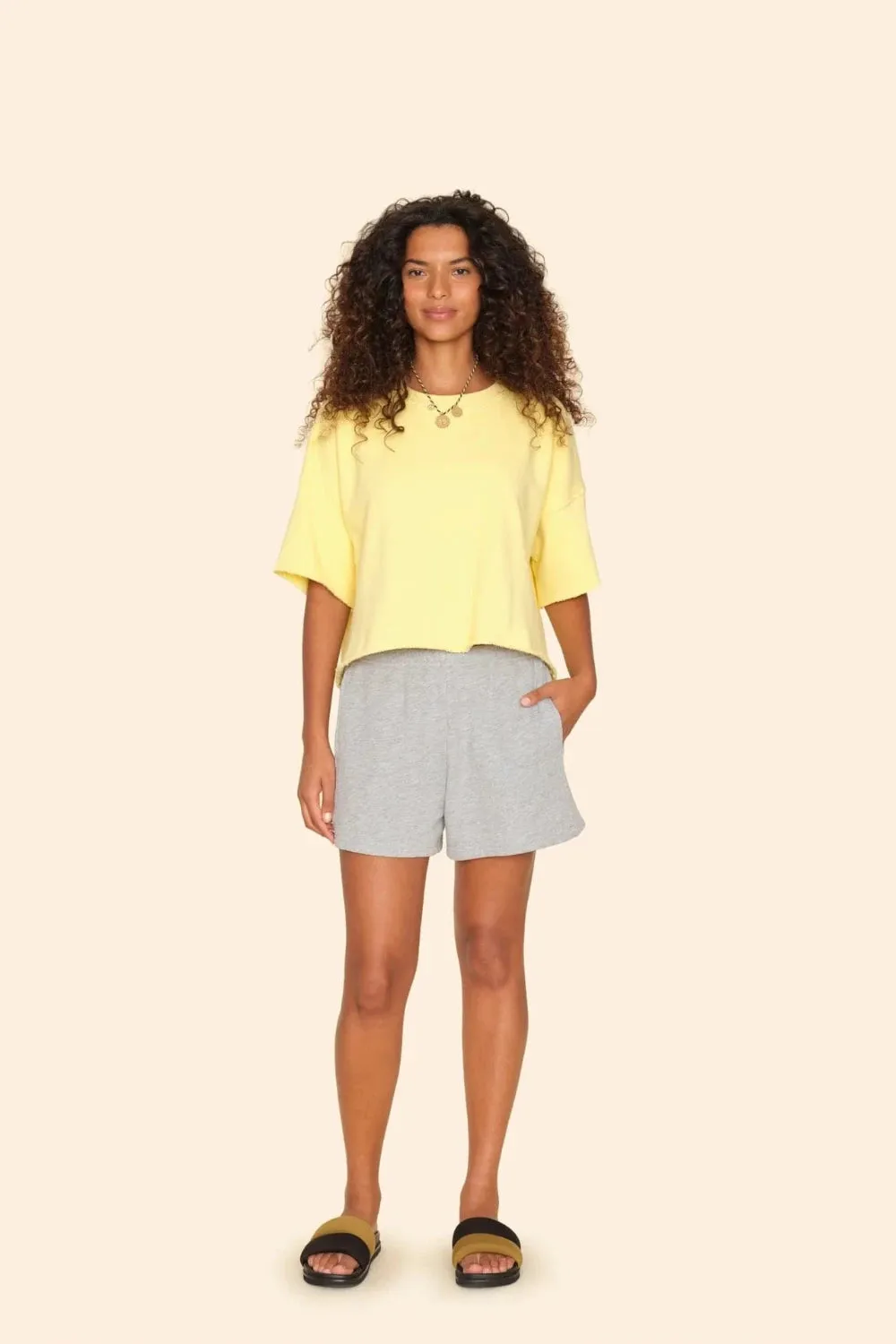 Shayne Sweatshort Heather Grey (Final Sale) sold by Curio