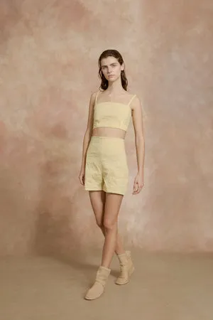 Limon Pale Yellow High Waisted Shorts (Final Sale) sold by Curio product image thumbnail 2