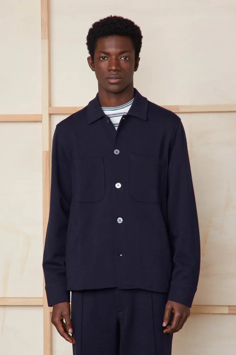 Harrison Overshirt Dark Navy (Final Sale) sold by Curio