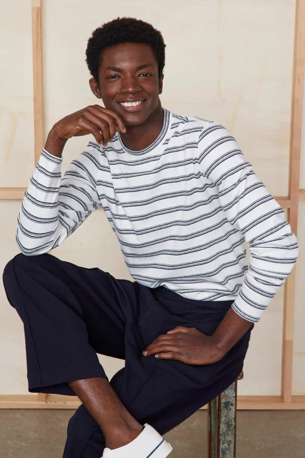 LS Tee Stripe Cotton Linen (Final Sale) sold by Curio