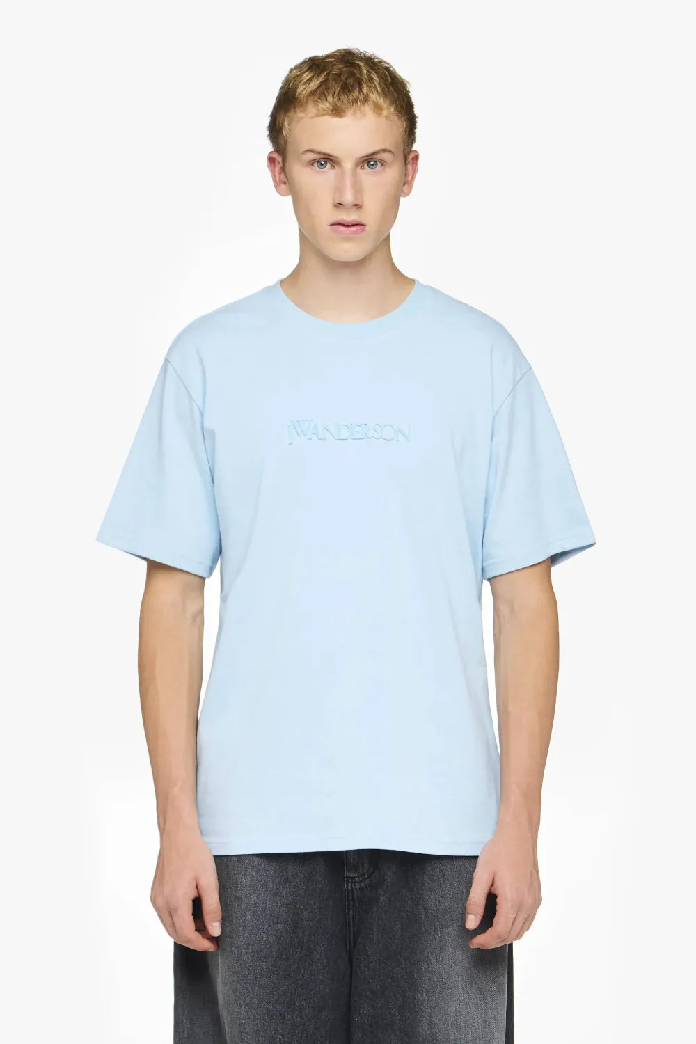 Logo Embroidery T-Shirt Pale Blue (Final Sale) sold by Curio
