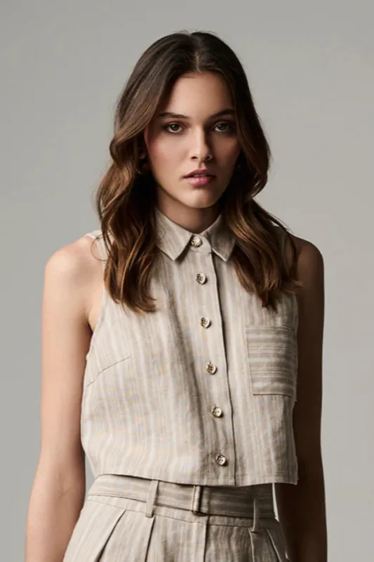 Katja Top Tawny Stripe (Final Sale) sold by Curio