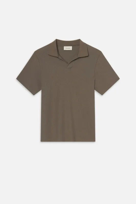Jacquard Polo in Dark Sage (Final Sale) made by Frame Denim