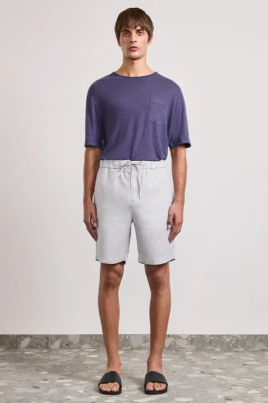 Felipe Linen Shorts Light Mélange Grey (Final Sale) sold by Curio