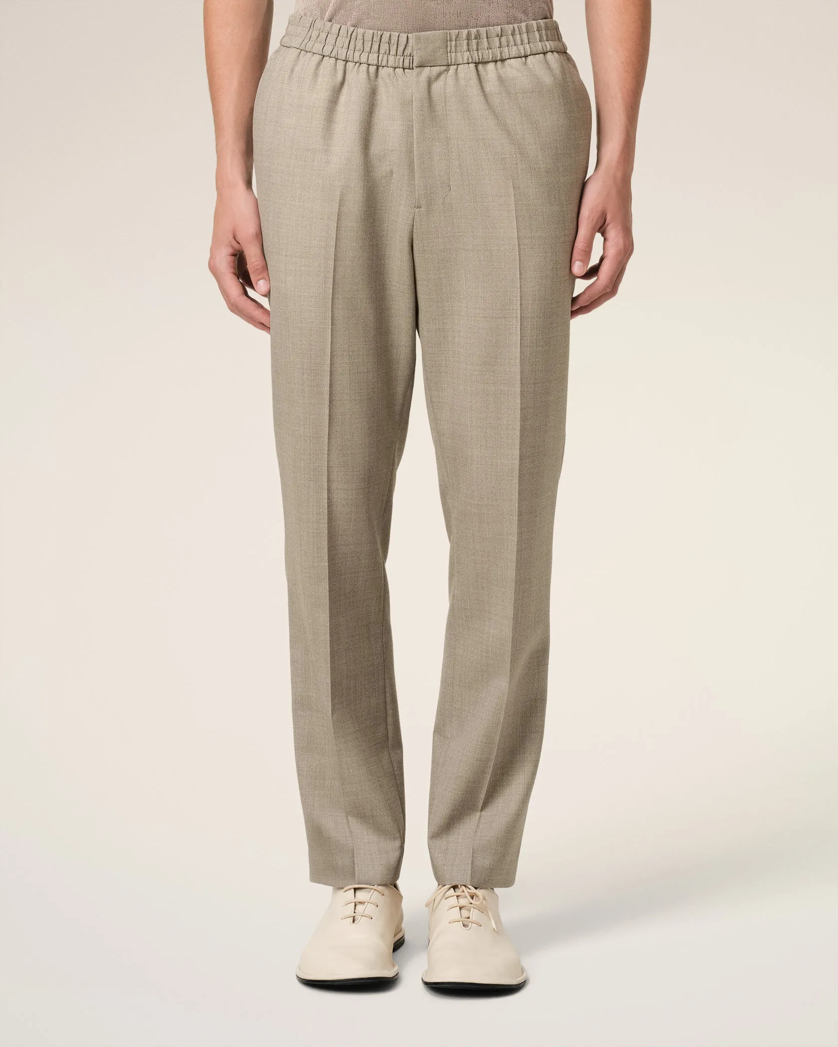 Beige Wool Elasticated Waist Trousers (Final Sale) sold by Curio product image thumbnail 2