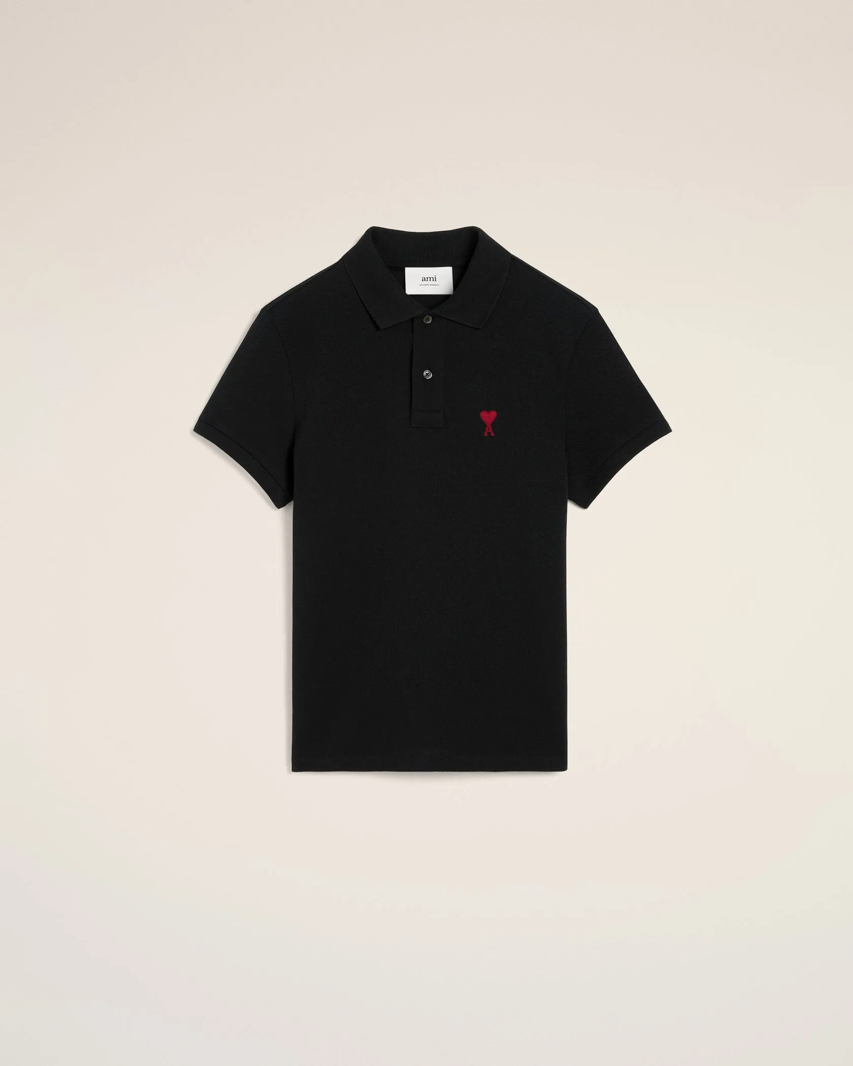 Black Cotton Ami de Coeur Polo Shirt (Final Sale) sold by Curio product image thumbnail 4