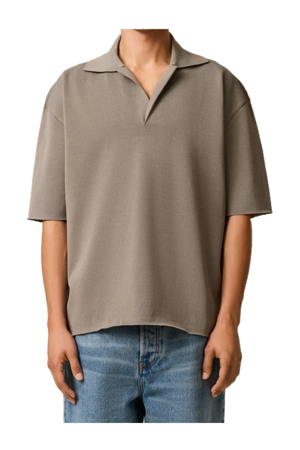 Smoke Short Sleeve Polo (Final Sale) sold by Curio