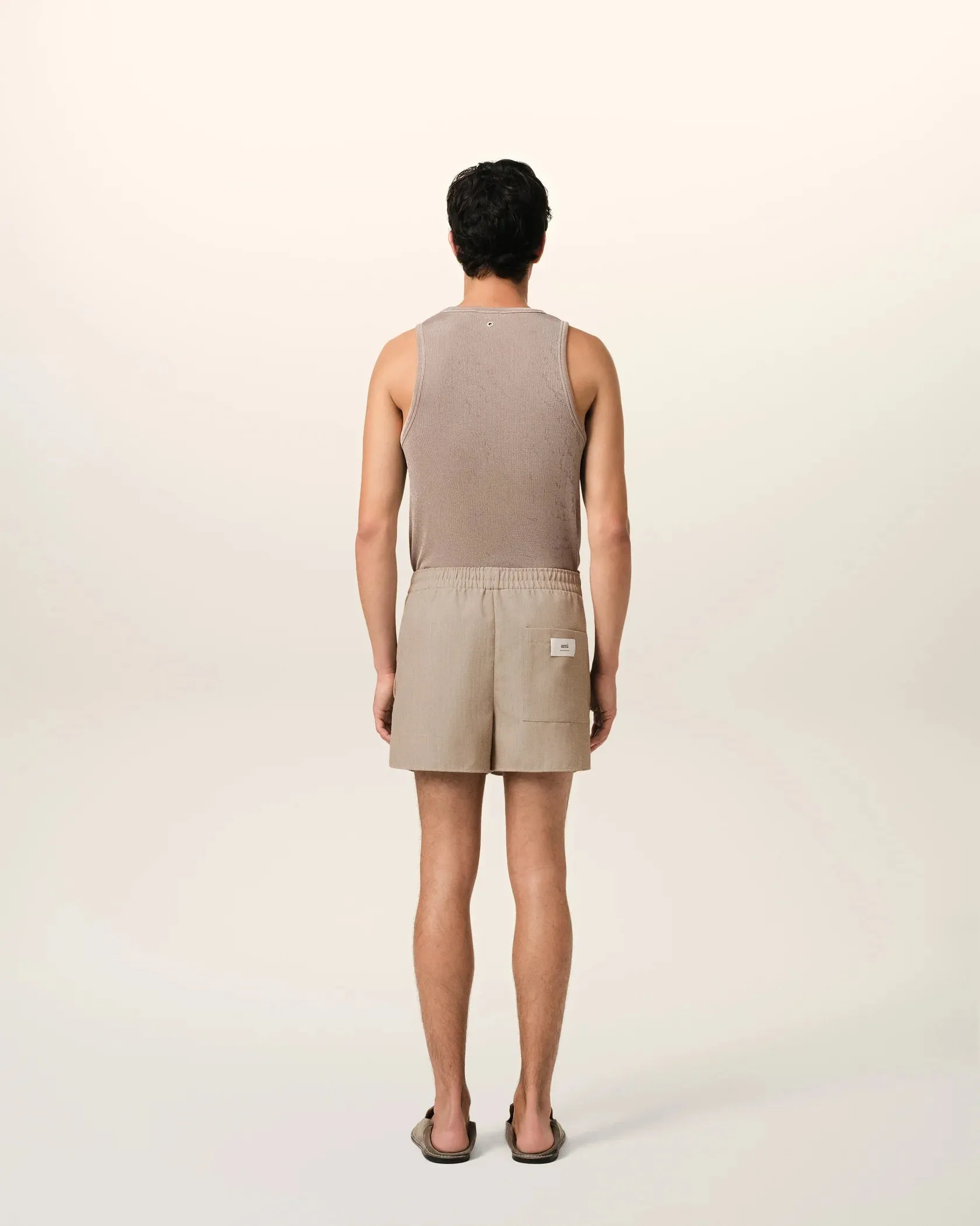 Beige Wool Elasticated Short (Final Sale) sold by Curio product image thumbnail 2
