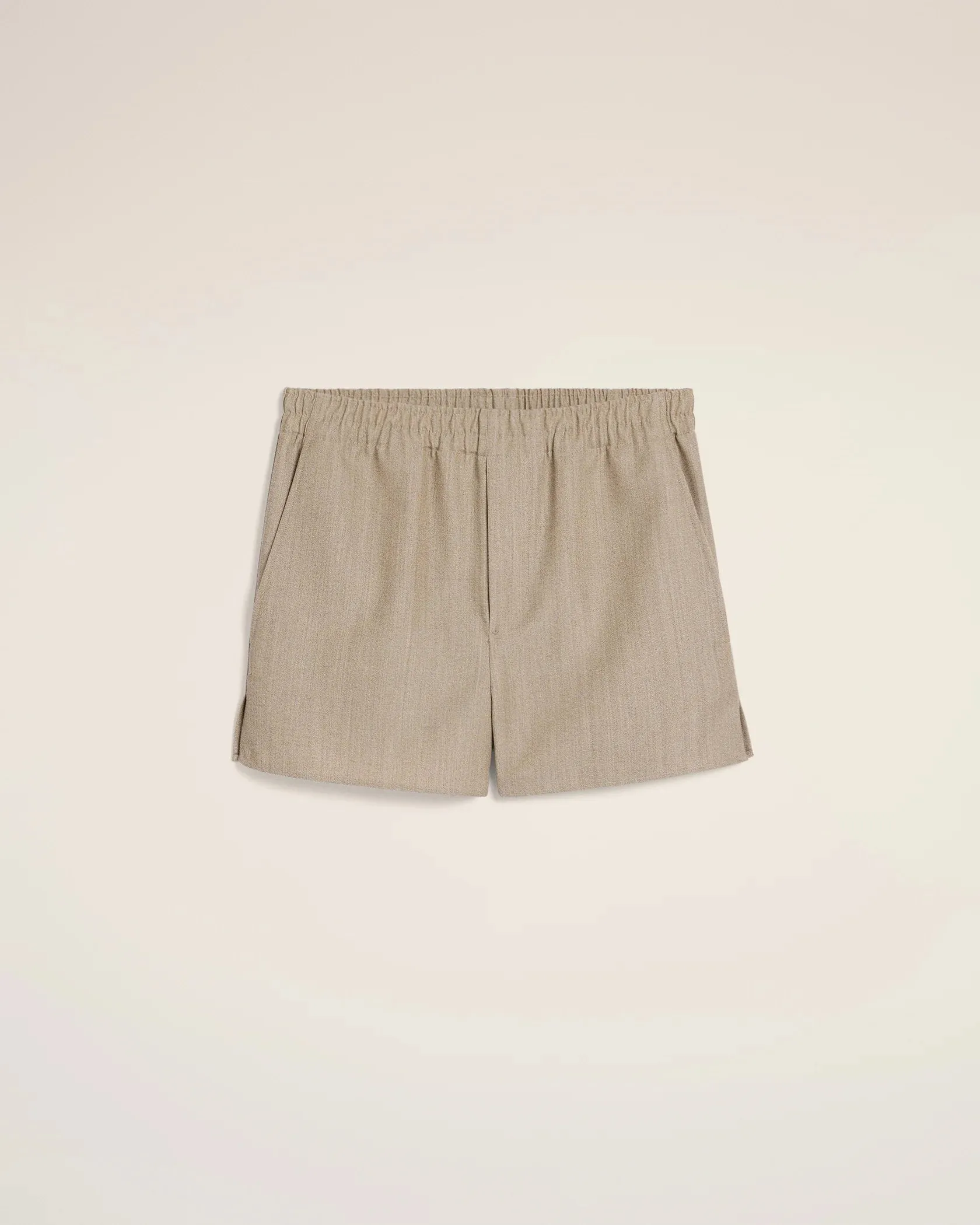 Beige Wool Elasticated Short (Final Sale) sold by Curio product image thumbnail 4