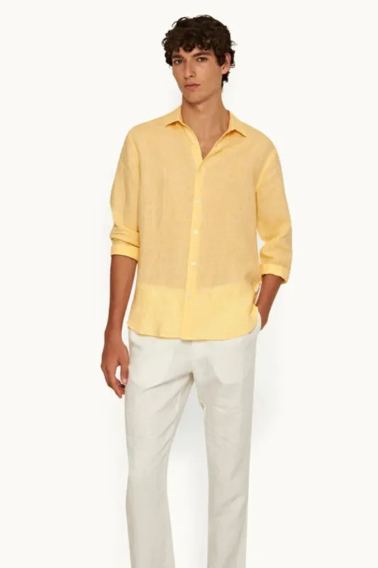 Giles Linen Shirt Toucan-White (Final Sale) sold by Curio