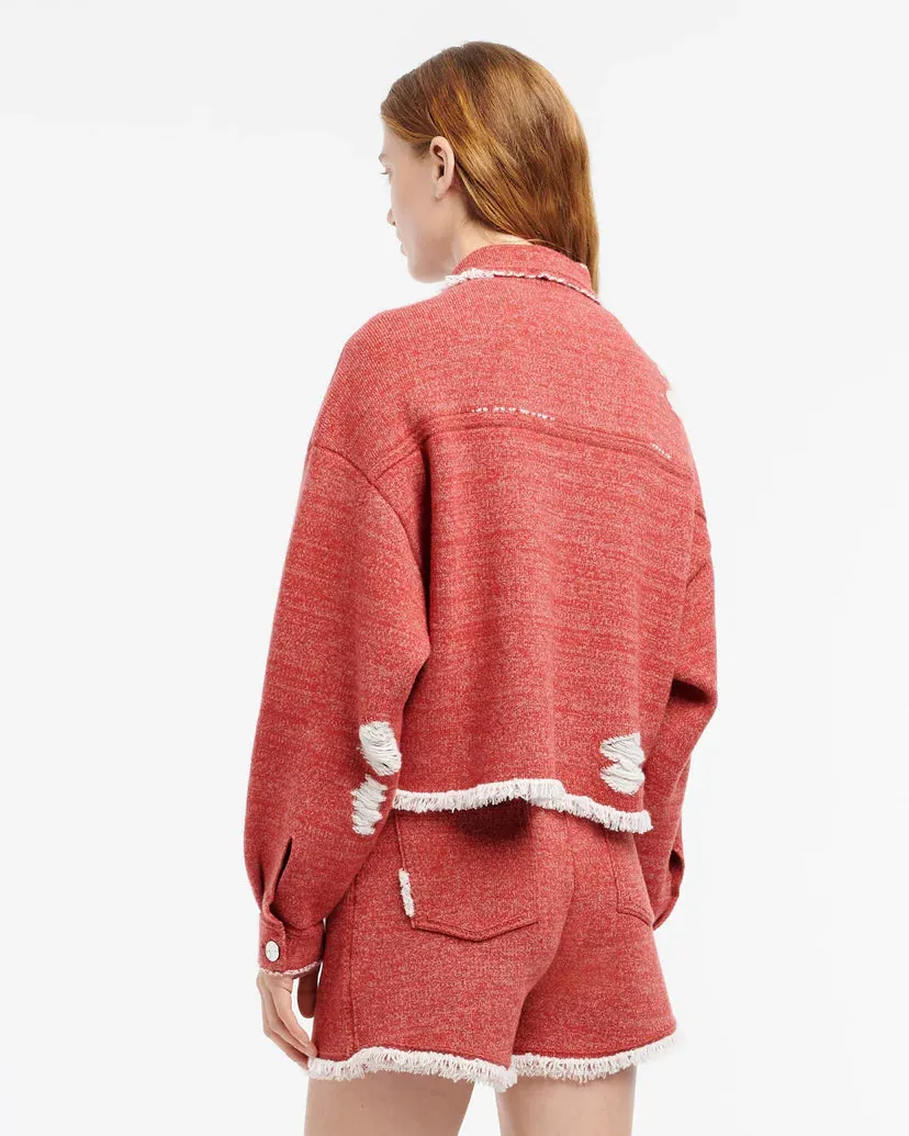 Denim Fringed Cashmere and Cotton Jacket (Final Sale) sold by Curio product image thumbnail 2