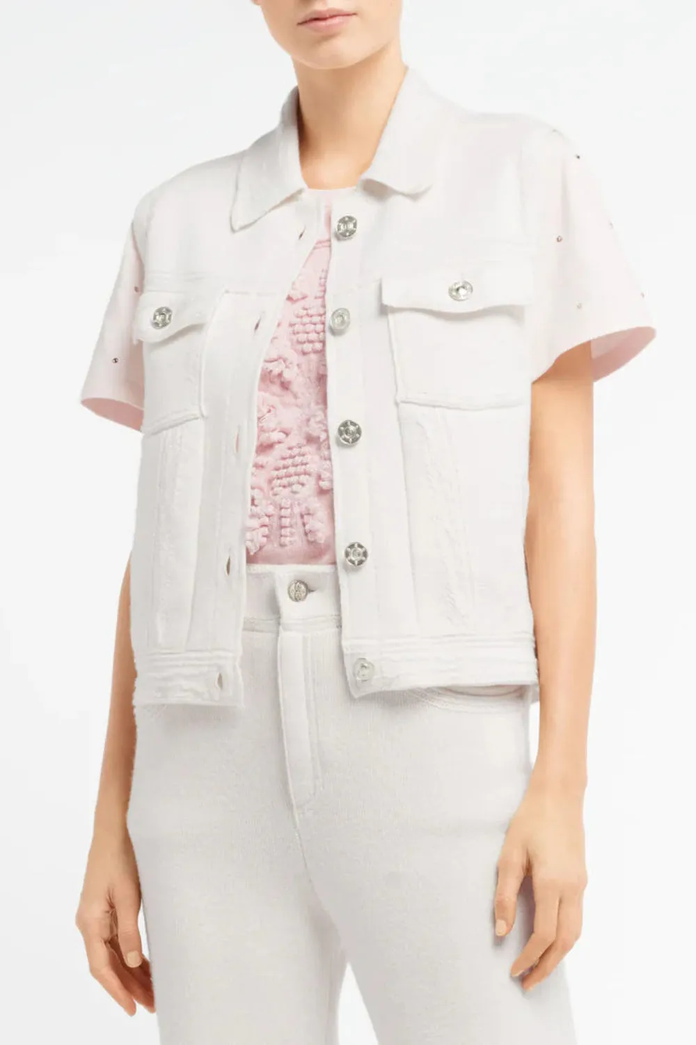 Oversized Sleeveless Denim Jacket in Cashmere and Cotton (Final Sale) sold by Curio