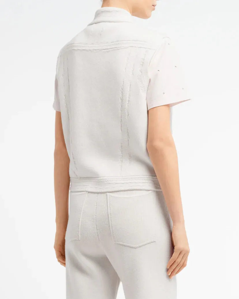 Oversized Sleeveless Denim Jacket in Cashmere and Cotton (Final Sale) sold by Curio product image thumbnail 2