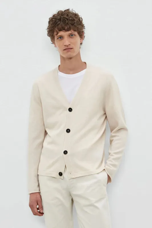 Freddie Cashmere Cardigan Magnolia (Final Sale) sold by Curio