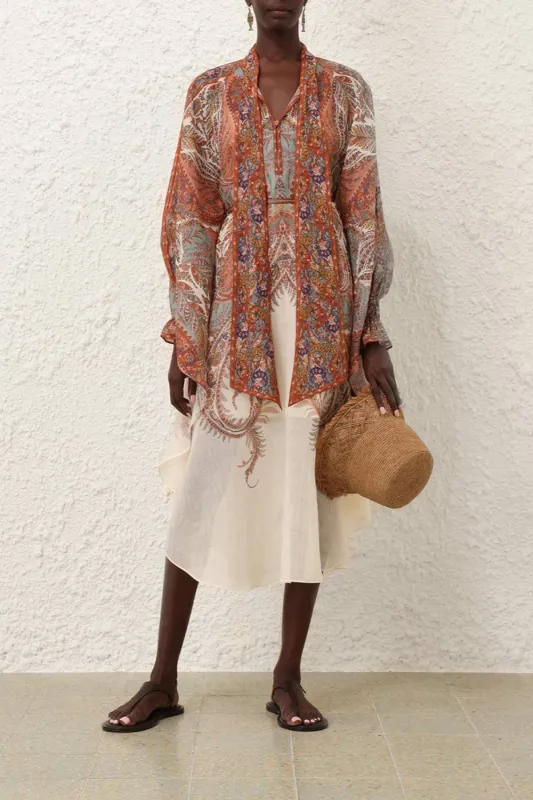 Rhiannon Tie Neck Midi Dress (Final Sale) sold by Curio