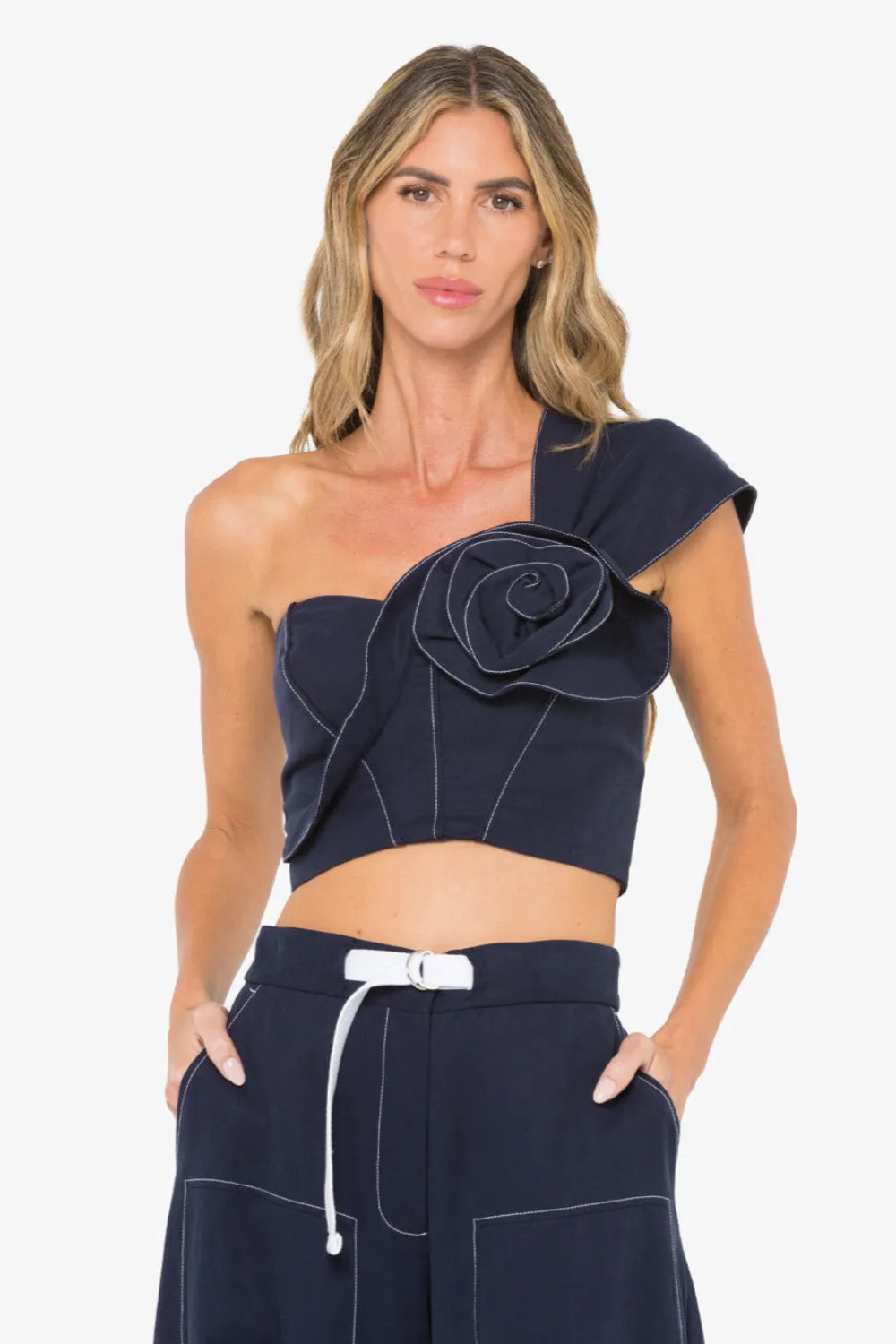 Blaire Top Navy (Final Sale) sold by Curio