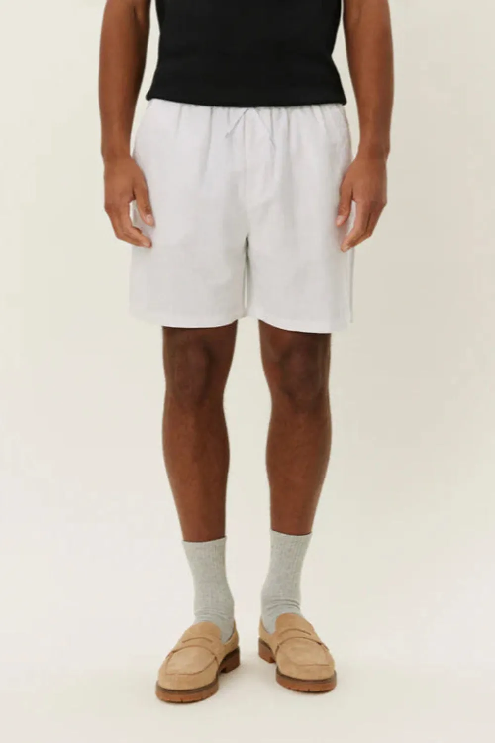 Otto Linen Shorts White (Final Sale) sold by Curio