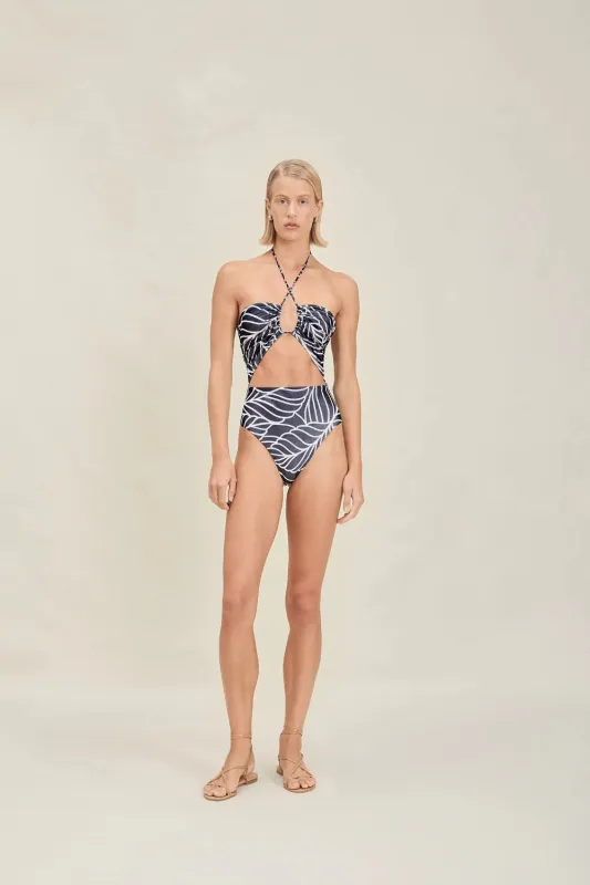 Amal Full Piece - Navy Palm (Final Sale) made by Devon Windsor