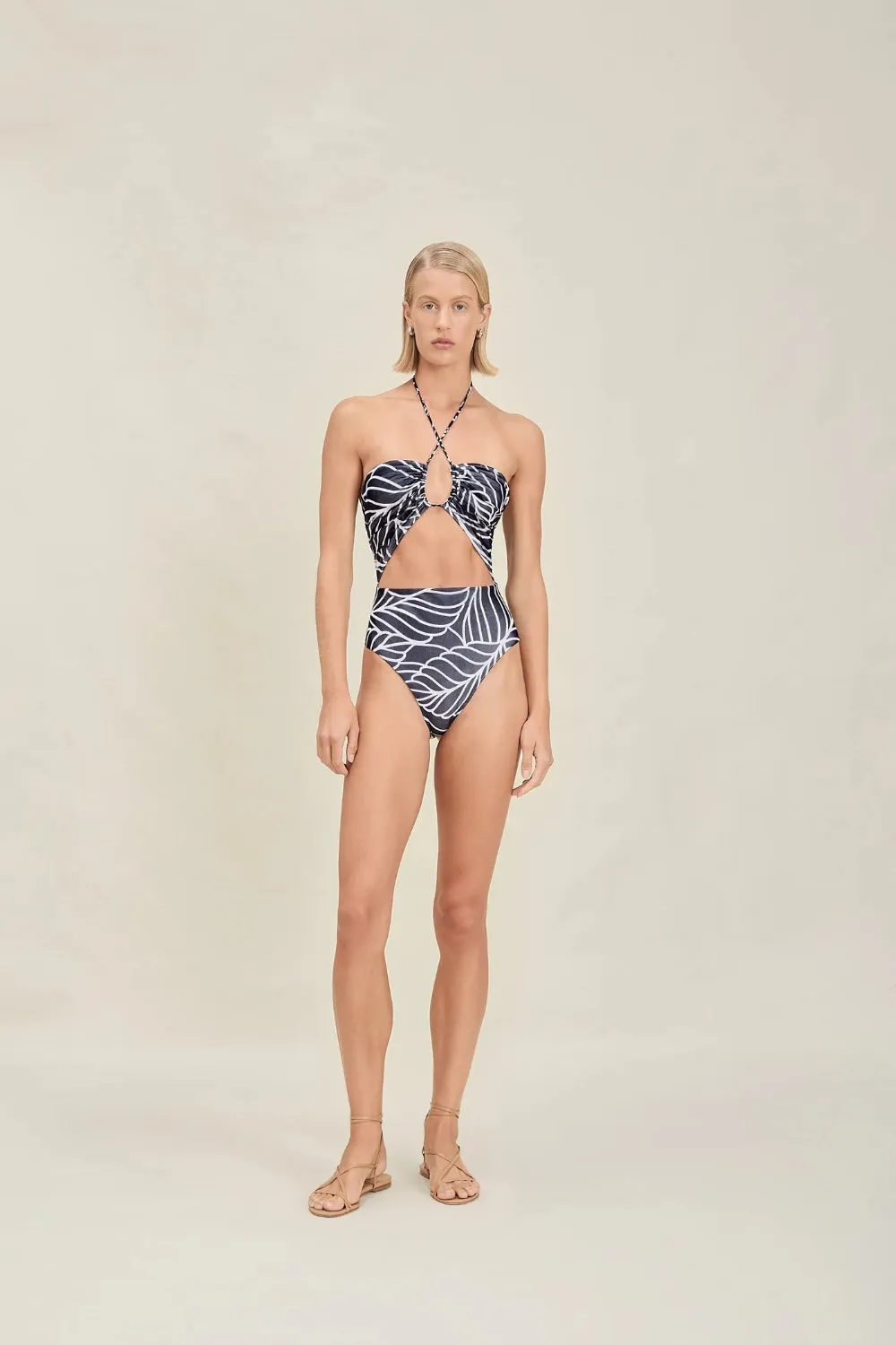 Amal Full Piece - Navy Palm (Final Sale) sold by Curio