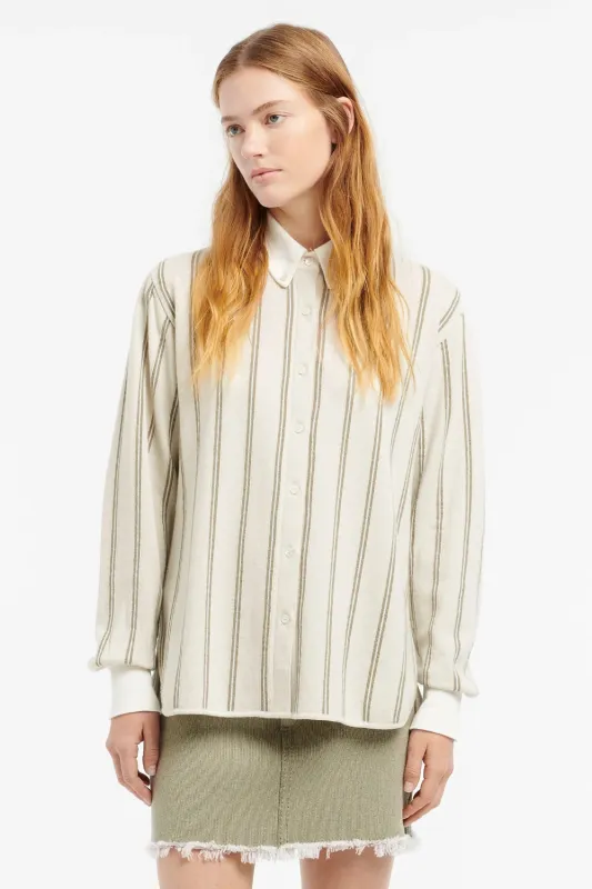 Ladies LS Shirt Oxford Wide Stripe (Final Sale) sold by Curio